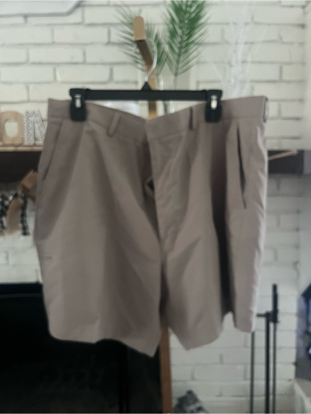 Source Unknown Men's Flat-Front Tan Shorts